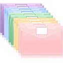 Sooez 10 Packs Plastic Envelopes Plastic File Folders, Document Organizer