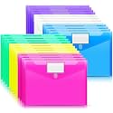 Sooez 24 Pack File Folders, Clear Poly Envelopes Plastic Folders A4 Pouch