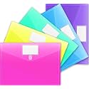Sooez 5 Pack File Folders, Clear Poly Envelopes Plastic Folders A4 Pouch