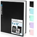 Sooez Binder with Plastic Sleeves 30-Pocket, Displays 60 Pages, 9x12Folders