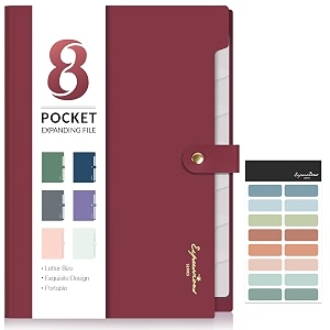 sooez elegant accordion file organizer 8 pocket expanding file folder