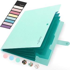 sooez school supplies file folder letter size accordion file organizer expanding file folder for document portable paper organizer for office-green