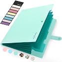 Sooez School Supplies File Folder, Letter Size Accordion File Organizer, Expanding File Folder for Document, Portable Paper Organizer for Office-Green