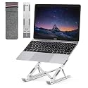 SOOPII Laptop Stand Adjustable Ergonomic Aluminum Laptop Stand for Desk Laptop Riser Notebook Holder Compatible with MacBook Pro Air Lenovo HP Dell More Size up-to 10-17 Silver
