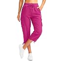 Soothfeel Women's Cargo Capris Pants with 6 Pockets Lightweight Quick Dry