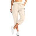 Soothfeel Women's Cargo Capris Pants with 6 Pockets Lightweight Quick Dry