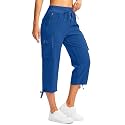 Soothfeel Women's Cargo Capris Pants with 6 Pockets Lightweight Quick Dry