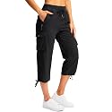 Soothfeel Women's Cargo Capris Pants with 6 Pockets Lightweight Quick Dry