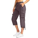 Soothfeel Women's Cargo Capris Pants with 6 Pockets Lightweight Quick Dry