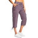 Soothfeel Women's Cargo Capris Pants with 6 Pockets Lightweight Quick Dry