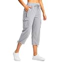 Soothfeel Women's Cargo Capris Pants with 6 Pockets Lightweight Quick Dry