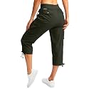 Soothfeel Women's Cargo Capris Pants with 6 Pockets Lightweight Quick Dry