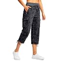 Soothfeel Women's Cargo Capris Pants with 6 Pockets Lightweight Quick Dry