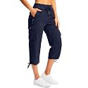 Soothfeel Women's Cargo Capris Pants with 6 Pockets Lightweight Quick Dry