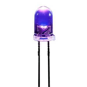branded ultra bright cleartransparent led light emitting diode size 5mm pack of ultraviolet 50pcs