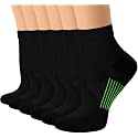 Sooverki Copper Compression Socks Women and Men 6 Pairs - Circulation Arch Support Plantar Fasciitis Running Ankle Socks