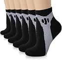 Sooverki Copper Compression Socks Women and Men 6 Pairs - Circulation Arch Support Plantar Fasciitis Running Ankle Socks