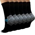 Sooverki Copper Compression Socks Women and Men 6 Pairs - Circulation Arch Support Plantar Fasciitis Running Ankle Socks