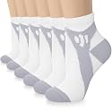 Sooverki Copper Compression Socks Women and Men 6 Pairs - Circulation Arch Support Plantar Fasciitis Running Ankle Socks