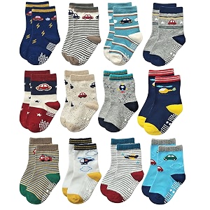 soowoo boys anti-skid grip cotton socks