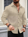 SOPANI Men Self Design Casual Beige Shirt