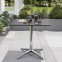 Sophia & William 31" Outdoor Metal Square Bistro Table w/Pedestal Base