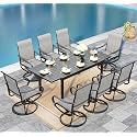 Sophia &amp; William Extendable Outdoor Dining Set for 8, Grey Swivel Chairs