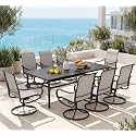 Sophia &amp; William Outdoor Dining Set for 8 w/Swivel Mesh Chairs, Grey