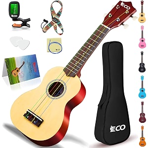 soprano ukulele beginner pack 2134 set with string gig bag wooden ukulele quick learning songbook pick polishing cloth all-in-one kit