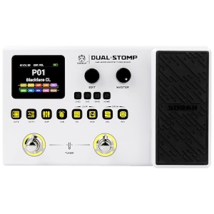 soran dual stomp multi effects guitar pedals rechargeable multi effects processor with expression wah volume 99 presets 126 effects 40s loop 100 drums 20 irnam slots usb audio record