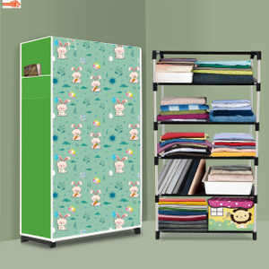 sorath 5 shelf foldable collapsible wardrobe storage organizer almirah cloth rack pvc collapsible wardrobe