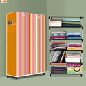 Sorath 5 Shelf Foldable Collapsible Wardrobe Storage Organizer Almirah Cloth Rack PVC Collapsible Wardrobe