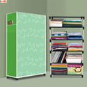 Sorath 5 Shelf Foldable Collapsible Wardrobe Storage Organizer Almirah Cloth Rack PVC Collapsible Wardrobe