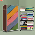 Sorath 5 Shelf Foldable Collapsible Wardrobe Storage Organizer Almirah Cloth Rack PVC Collapsible Wardrobe