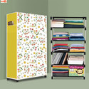 Sorath 5 Shelf Foldable Collapsible Wardrobe Storage Organizer Almirah Cloth Rack PVC Collapsible Wardrobe (Finish Color - Warm Flower Modern Printed, DIY(Do-It-Yourself))