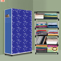 Sorath 5 Shelf Foldable Collapsible Wardrobe Storage Organizer Almirah Cloth Rack PVC Collapsible Wardrobe