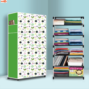 sorath 6 shelf foldable collapsible wardrobe storage organizer almirah cloth rack pvc collapsible wardrobe