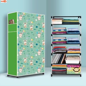 sorath 6 shelf foldable collapsible wardrobe storage organizer almirah cloth rack pvc collapsible wardrobe