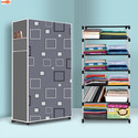 Sorath 6 Shelf Foldable Collapsible Wardrobe Storage Organizer Almirah Cloth Rack PVC Collapsible Wardrobe