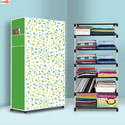 Sorath 6 Shelf Foldable Collapsible Wardrobe Storage Organizer Almirah Cloth Rack PVC Collapsible Wardrobe