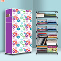 Sorath 6 Shelf Foldable Collapsible Wardrobe Storage Organizer Almirah Cloth Rack PVC Collapsible Wardrobe (Finish Color - Mini Flower Modern Print, DIY(Do-It-Yourself))