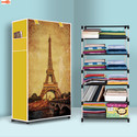 Sorath 6 Shelf Foldable Collapsible Wardrobe Storage Organizer Almirah Cloth Rack PVC Collapsible Wardrobe