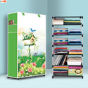 Sorath 6 Shelf Foldable Collapsible Wardrobe Storage Organizer Almirah Cloth Rack PVC Collapsible Wardrobe