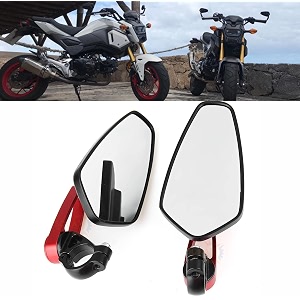 sorax cnc alloy stylish design 2-version mirror for motorbike rear view side handle bar end mirrors for all universal bikes left amp right pack of 2 red