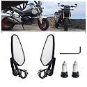 SORAX CNC Alloy Stylish Design 2-Version Mirror for Motorbike Rear view Side Handle Bar End Mirrors For All Universal Bikes (Left &amp; Right, Pack of 2) (BLACK)