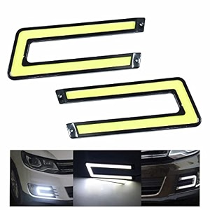 sorax u shape cob led drl light white 6000k high power brighter bumper drl lights compatible for all universal car pack of 2