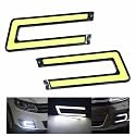 SORAX U Shape COB LED DRL Light White 6000K High Power Brighter Bumper DRL Lights Compatible For All Universal Car (Pack of 2)