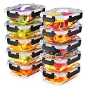 Sorbus 20 pc (10 Food Storage Containers and 10 Airtight Lids) Glass Meal Prep Containers, Dishwasher and Oven Safe Reusable Meal Prep Containers, Freezer Safe Glass Food Containers