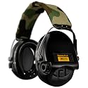Sordin Pro-X Ear Muffs - Active and Electronic Ear Defenders w/Camo Headband - Gel Pads - Earmuffs for Hunting & Shooting