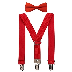 sorella39z boys elastic red suspender with bowtie 2-6 year age